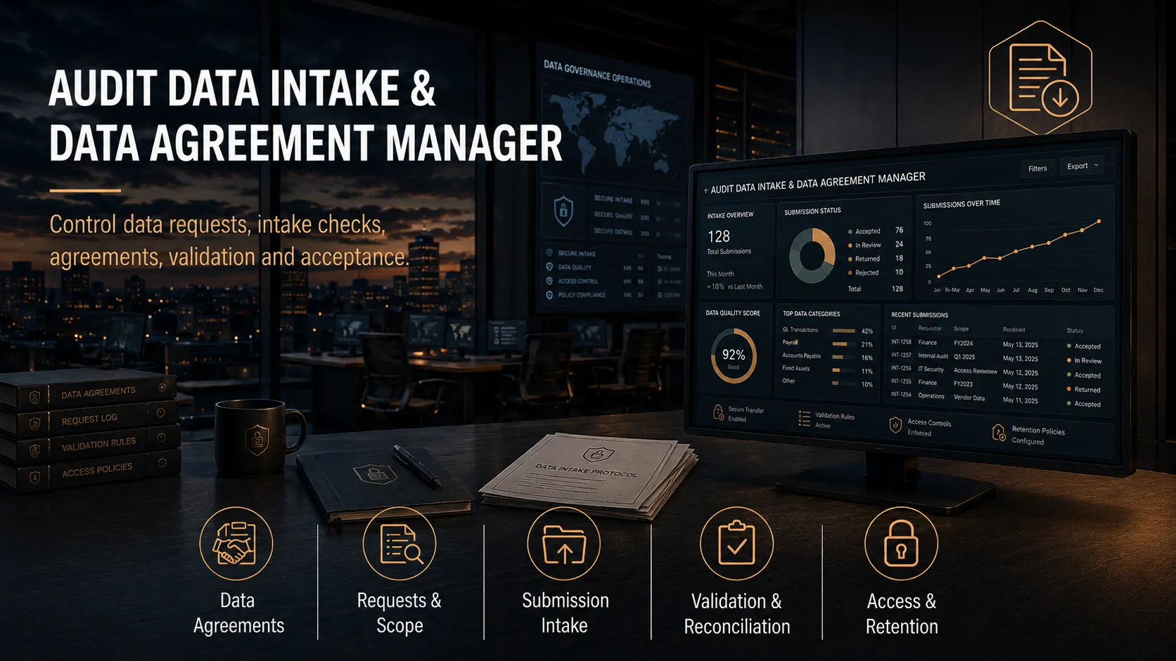 Audit Data Intake & Data Agreement Manager interface
